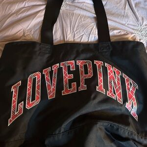 PINK Victoria's Secret Black Tote with Red Accents